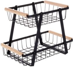 Vilde Gyümölcskosár. Vilde. Fém. 2 szint. Fekete (229096)