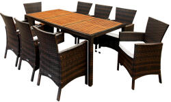 CASARIA Berlin 1+8 kerti rattan garnitúra - barna/fa (990992)
