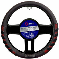 SPC10882 Kormányvédő, Sparco, PVC, fekete-piros (SPS101RD) (SPC10882)