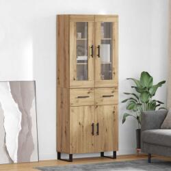 vidaXL Висок шкаф 2 бр. Дъб 69, 5 x 34 x 180 см Инженерна дървесина (3415862)