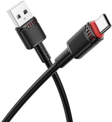 BOROFONE Cablu de Incarcare Premium, USB la USB-C, 3A, 1m - Borofone Beneficio (BX110) - Black (KF2357159) - vexio