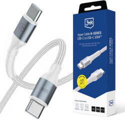 3mk Protection Cablu Alimentare USB-C, 100W, 1m - Hyper N-Series - White (KF2360225) - vexio