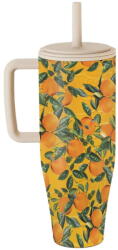 BURGA Cana Termos Orange Lemonade 1.2 L cu capac anti scurgeri si pai reutilizabil, inox (BCTORLIXCRP) - vexio