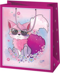 Cardex Cardex: Rózsaszín rókás közepes ajándéktáska 17x10x23cm (49286)