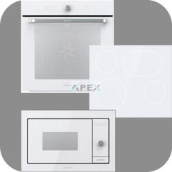 Gorenje Simplicity BOS6737SYW hőlégkeveréses sütő + ECT643SYW üvegkerámia főzőlap + BM235G1SYW grilles mikrohullámú sütő fehér színben