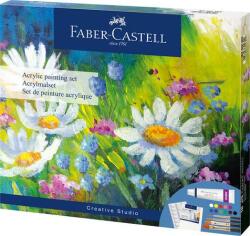 Faber-Castell Akrilfesték készlet festővászonnal, tubusos, FABER-CASTELL Creative Studio, 12 különböző szín