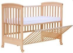 Treppy Patut co-sleeping 120x60 cu laterala culisanta total si roti Treppy Dreamy Plus natur, lemn masiv fag, reglabil pe 5 nivele, certificat TUV, EN716-1, EN716-2, include saltea cocos 12 cm lux (TRP1135N+