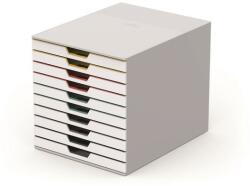 DURABLE Irattároló, műanyag, 10 fiókos, DURABLE VARICOLOR® 10, fehér