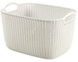 Keter Kötött hatású kosár, L méret, CURVER Knit, fehér