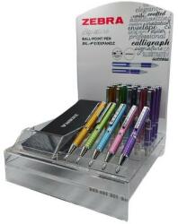 Zebra Golyóstoll display, 0, 24 mm, teleszkópos, ZEBRA SL-F1, kék, világos színek