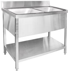 MSS - Rm mosogató két medencés, alsó polccal 1000x600x950 mm összeszerelhető VS106BT, C401301 (VS106BT)