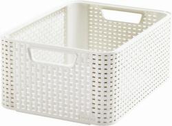 Keter Rattan hatású kosár, 18l, törtfehér, CURVER Style M