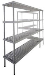 Hazai 180 cm magas állvány, négy perforált polccal 1000x400x1800 (BRE18_104)