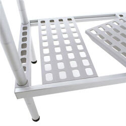 Hazai 180 cm magas állvány, négy perforált polccal (BRE18_063)