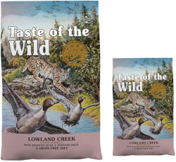 Taste of the Wild 8, 6kg Taste of the Wild Lowland Creek Feline száraz macskatáp 2kg ingyen