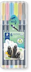 STAEDTLER Tűfilc készlet, 0, 3 mm, STAEDTLER Triplus® 334, 6 különböző pasztell szín