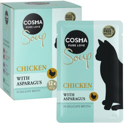 Cosma 24x40g Cosma Soup nedves macskatáp- Csirkemell & spárga