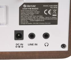 Denver Electronics DAB-30DW Dark Wood Asztali rádió DAB+, URH Ébresztő funkció Fa-barna (selyemmatt) (DAB-30DW)