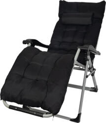 Strend Pro POHO állítható napozóágy - fekete - 65x160x110cm (TC802048)