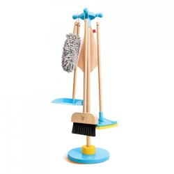 Hape Игрален комплект Hape - Метла и стойка за почистване, 6 части (H3055)