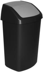 Keter Szemeteskuka, Curver Swing Bin, 50 l, fekete/szürke, 34 x 40, 6 x 66, 8 cm, ujjlenyomatmentes, minimalista dizájn, gyorsan nyitható fedél (TC2212679)