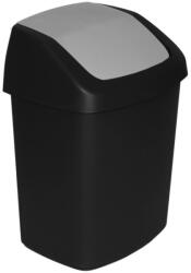 Keter Szemeteskuka, Curver Swing Bin, 15 l, fekete/szürke, 24, 8 x 30, 6 x 41, 8 cm, ujjlenyomatmentes, minimalista dizájn, gyorsan nyitható fedél (TC2212677)