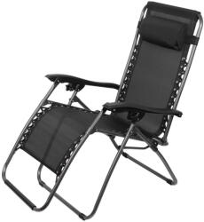 Strend Pro SONORA állítható napozóágy - fekete - 66x177x108cm (TC802545)