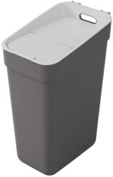 Keter Szemeteskuka, Curver Ready to Collect, 30 l, sötétszürke, újrahasznosított műanyag, moduláris, egymásra rakható, fali tartóval (TC2212667)