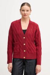 Tommy Hilfiger gyapjú kardigán - burgundia S