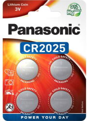 Panasonic CR2025 3V lítium gombelem, 4 db/bliszter (CR-2025EL-4B)