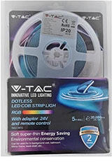 V-TAC COB LED szalag szett: 5 méter színváltós RGB (420 LED/m, 13 Watt/m) + tápegység + távirányító ( 2972)
