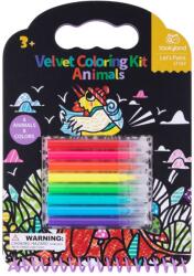 Tooky toy Tookyland, Bársonyos színezőkészlet, 6 db-os, Állatok (LT167)