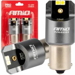 AMiO -03583 CANBUS sorozatú LED izzók PRO BA15S P21W 4x3030 SMD fehér 12V 24V (03583)