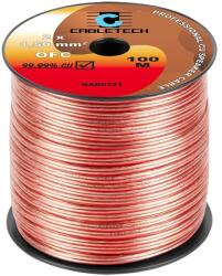 Cabletech Réz hangszórókábel transzparens 2x1, 5mm2 OFC /méter (KAB0321)