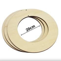  Fa karika, koszorú alap, 20x4x0, 5cm 3db/csomag, natúr (4555)
