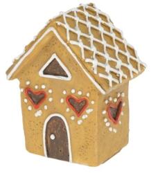  Dekoráció mézeskalács ház poly 7, 7x4, 5x6, 8 cm barna, fehér (LR23B-3960)