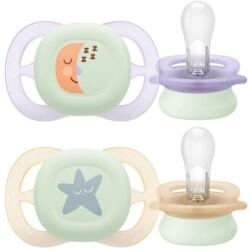 Philips Avent Ultra Start Night, Suzeta strălucitoare în întuneric, 0-2 luni - 2 bucăți