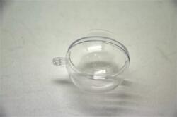 Műanyag átlátszó szétszedhető gömb 4cm 5 db/csomag