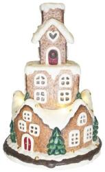  Mézeskalács ház LED-es magnézia 35x35x50, 5 cm barna, fehér (C79-24715-50)