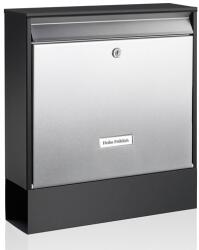 Burg Wächter Oxford Set 68770 újságtartós utcai postaláda (fekete-inox)