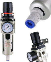 TC Technic Légszűrő/reduktor/vízleválasztó 1/2" belső menetes csatlakozással - AW4000-04D, 20μm, automatikus víz leeresztéssel, 4000 l/min