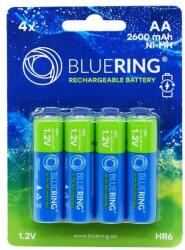 BLUERING Elem tölthető akku AA ceruza HR6 2600mah 4 db/csomag, Bluering®