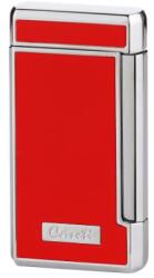 Caseti szivar öngyújtó piros és króm színű, 2-es Jet lánggal (A-281932)