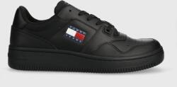 Tommy Jeans bőr sportcipő TJM RETRO BASKET ESS fekete, EM0EM01395 - fekete Férfi 40