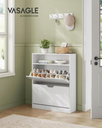 VASAGLE Modern Cipősszekrény Állítható Rekeszekkel Felhőfehér (EUZ-LBC048W01) - platinashop