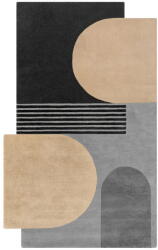 Flair Rugs Черно-сив ръчно изработен вълнен килим 150x240 cm Lozenge Monochrome - Flair Rugs (503119377570)