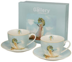  Nő napernyővel - 2 darabos cappuccino csésze szett (3960218)