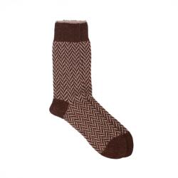 Pedemeia Pattern Socks - Brown - L (43-47)