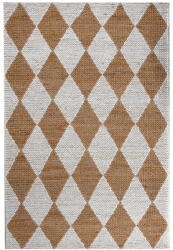 Flair Rugs Бял/в естествен цвят ръчно изработен килим със смес от юта 120x170 cm Effie Diamond - Flair Rugs (503119380193)