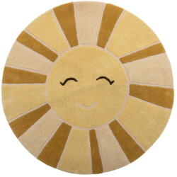 Bloomingville Mini Бежов/в кехлибарен цвят вълнен детски килим ø110 cm Sun - Bloomingville Mini (82062074)